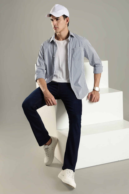 Earthy Stripes - White and Navy