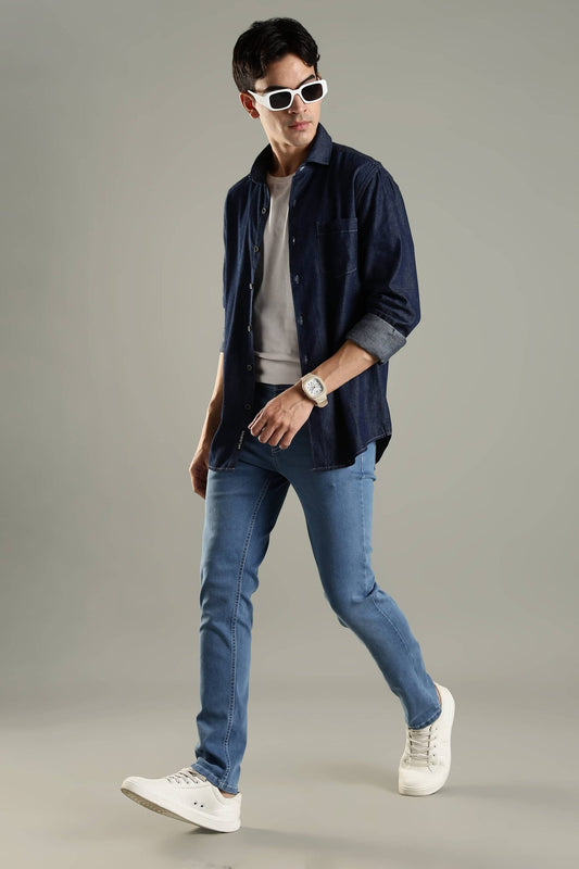 Vintage Denim Shirt - Dark Blue