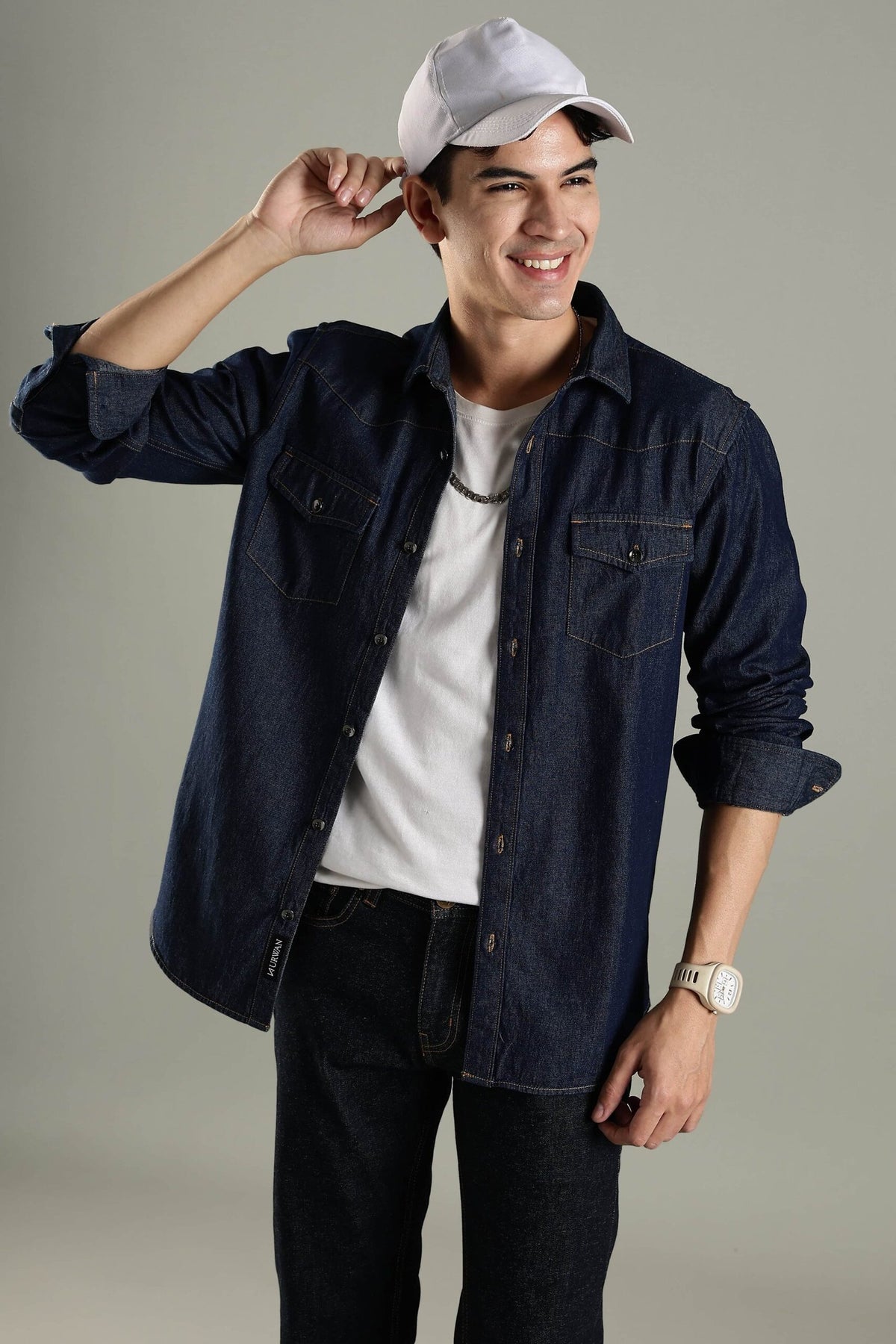 Vintage Denim Shirt - Indigo Blue