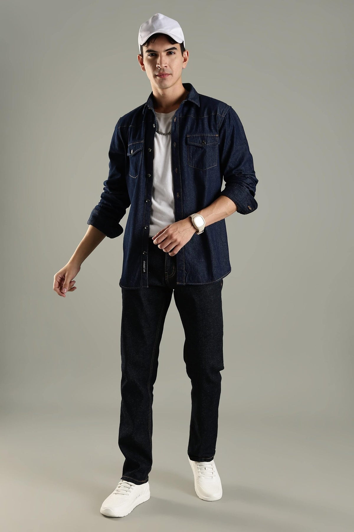 Vintage Denim Shirt - Indigo Blue
