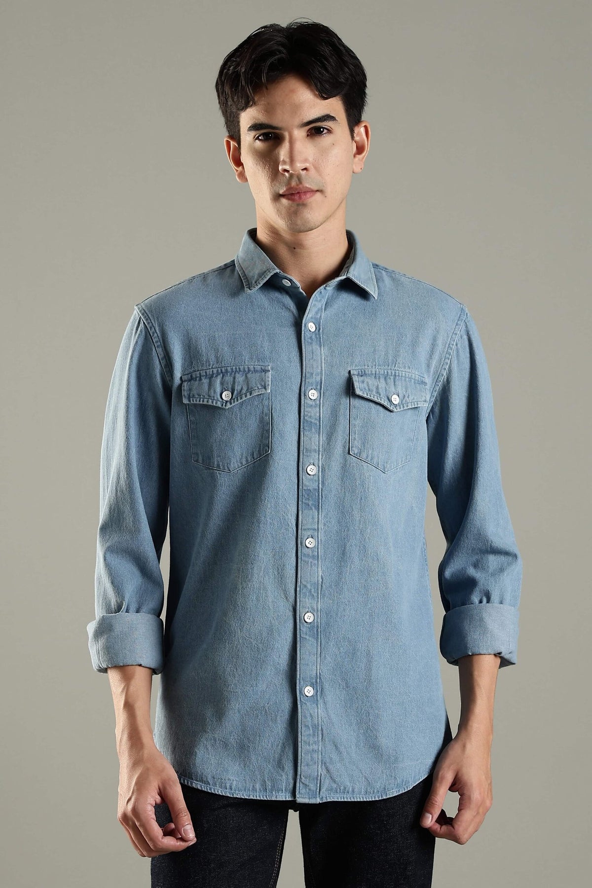 Vintage Denim Shirt - Ice Blue