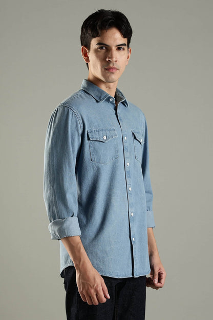 Vintage Denim Shirt - Ice Blue