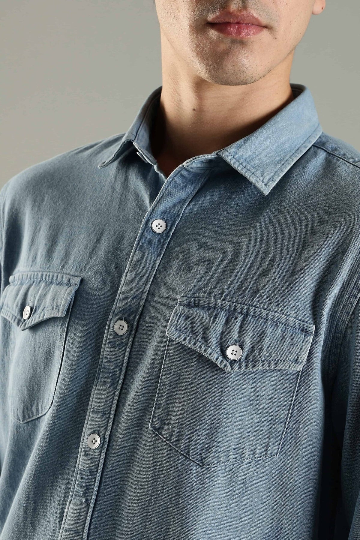 Vintage Denim Shirt - Ice Blue
