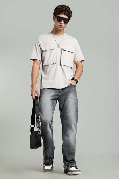 Grey Flared Jeans