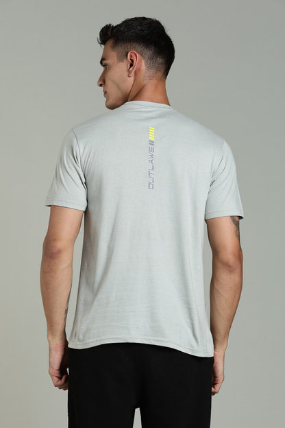 Funny Tales Light Grey Athleisure T-shirt for Men
