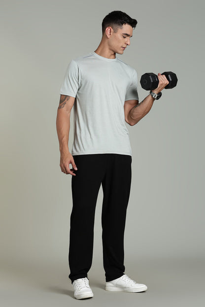 Funny Tales Light Grey Athleisure T-shirt for Men
