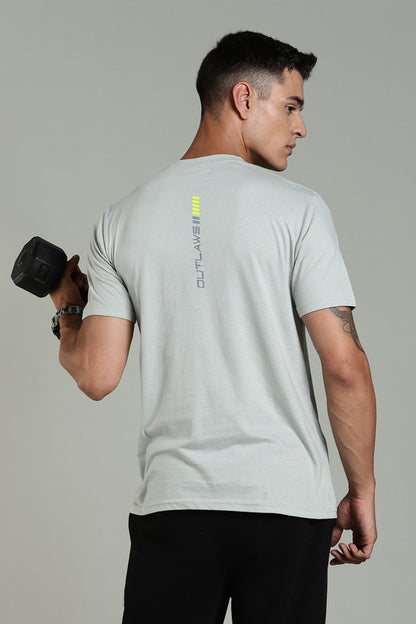 Funny Tales Light Grey Athleisure T-shirt for Men