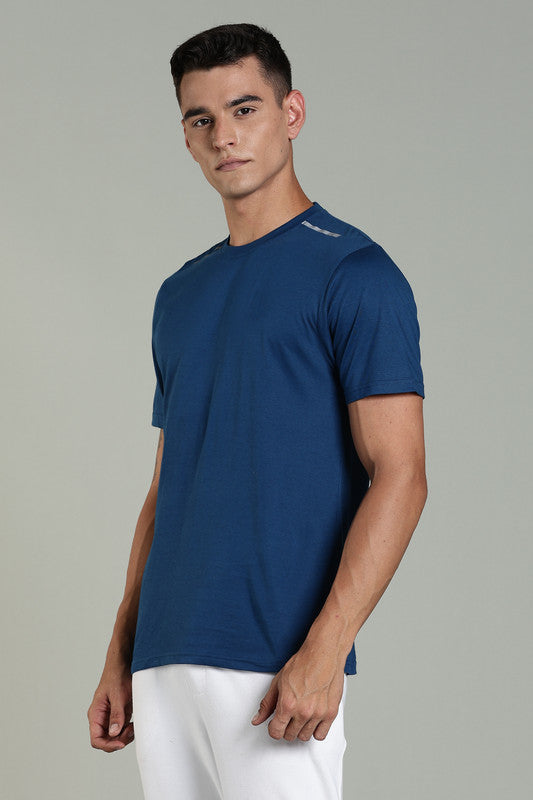 Funny Tales Navy Blue Athleisure T-shirt for Men