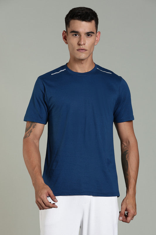 Funny Tales Navy Blue Athleisure T-shirt for Men