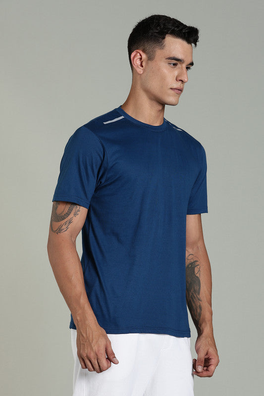 Funny Tales Navy Blue Athleisure T-shirt for Men