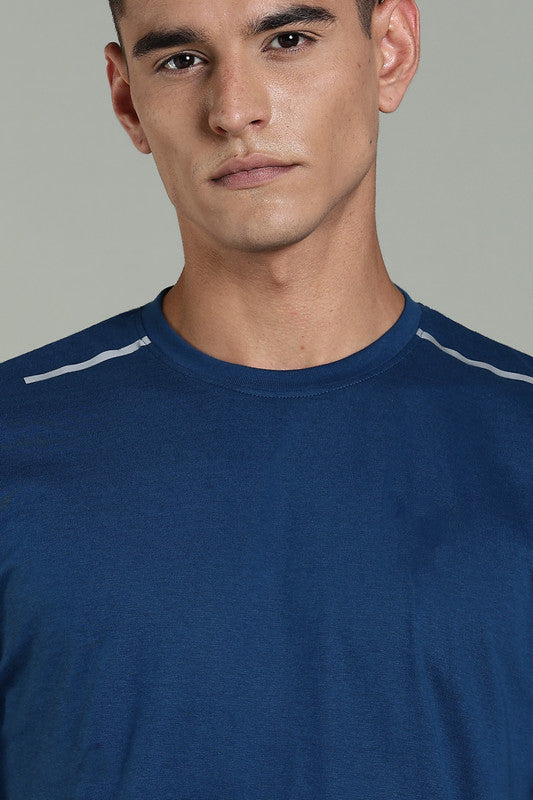 Funny Tales Navy Blue Athleisure T-shirt for Men