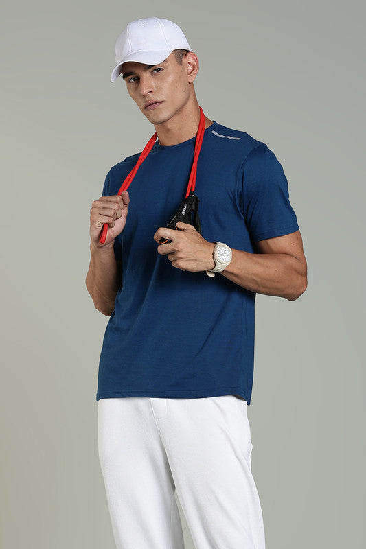 Funny Tales Navy Blue Athleisure T-shirt for Men