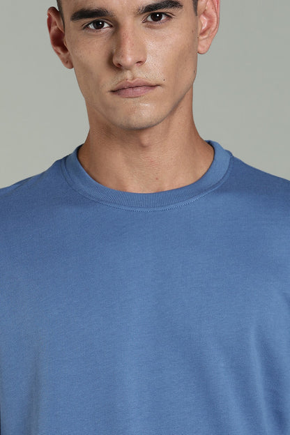 Funny Tales Oversized Cool Blue T-shirt for Men