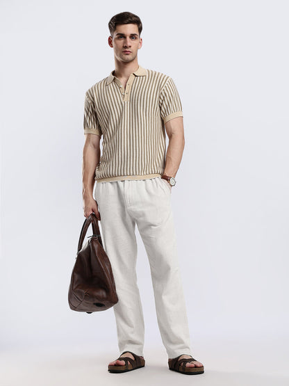 Men's Capri Sandstone Jacquard Knit Polo