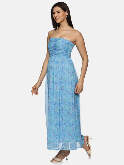 Buy Sleeveless Maxi Dress For Women In Blue