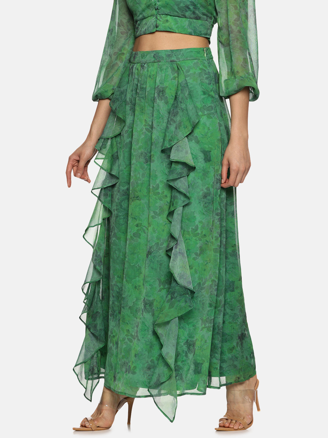 Buy Long Maxi Skirt For Women In Green