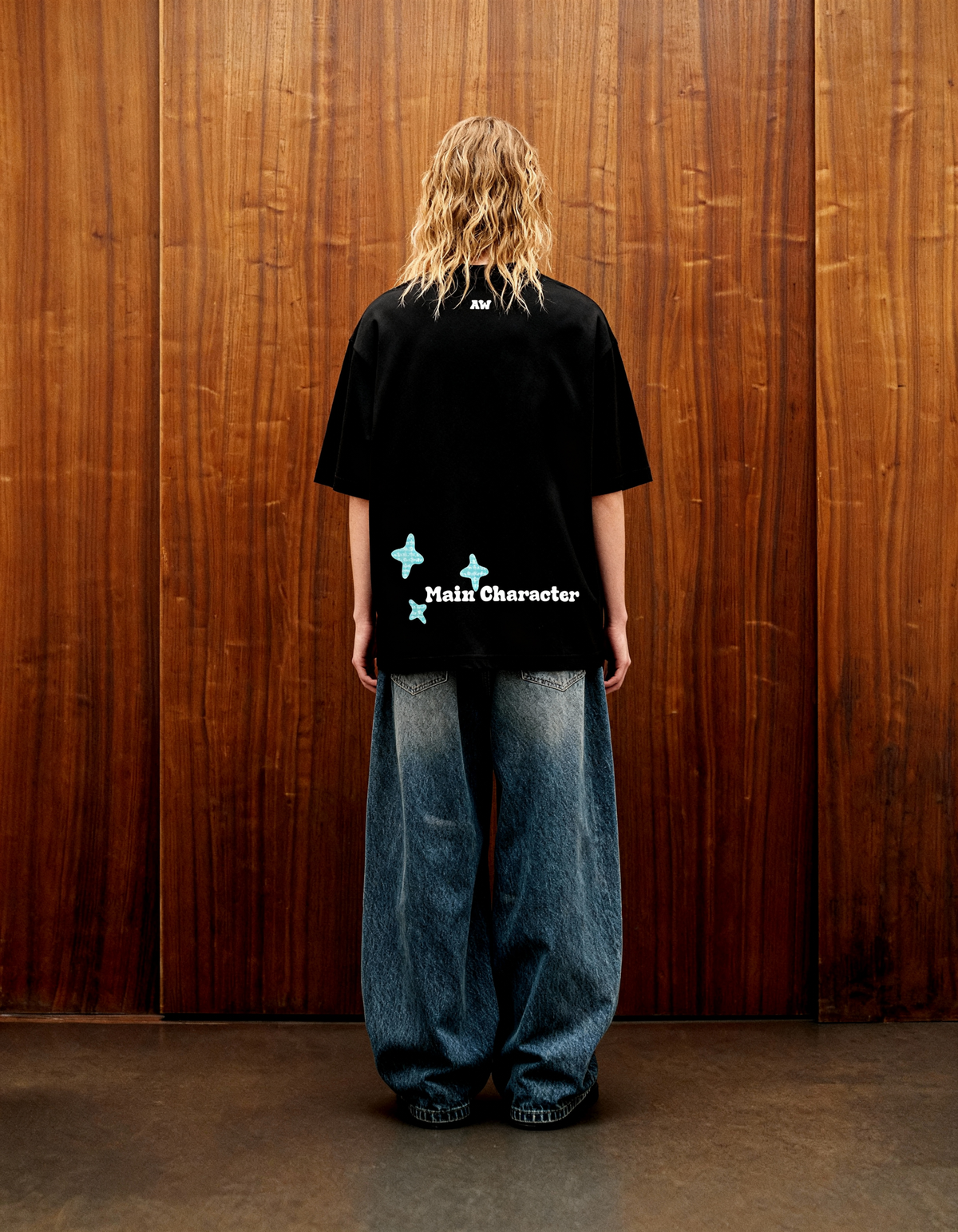 Sao Paulo Printed Black Oversized T-Shirt Main Character