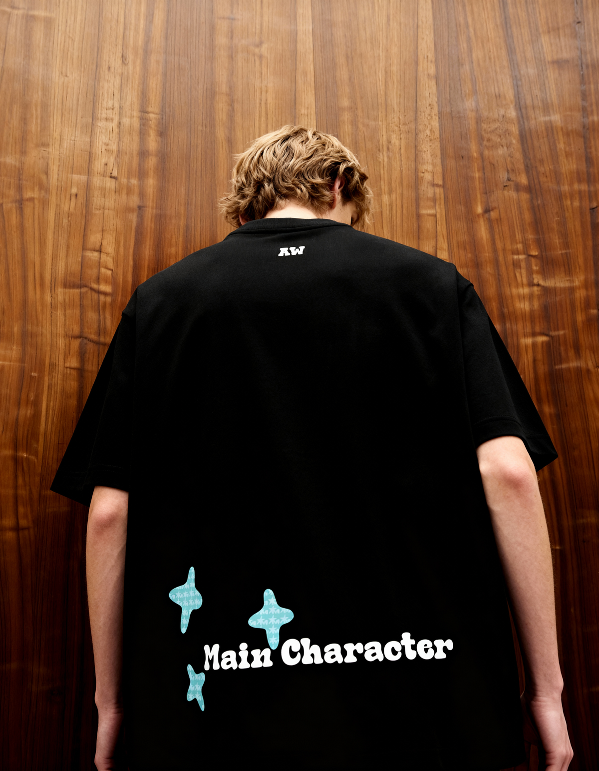 Sao Paulo Printed Black Oversized T-Shirt Main Character