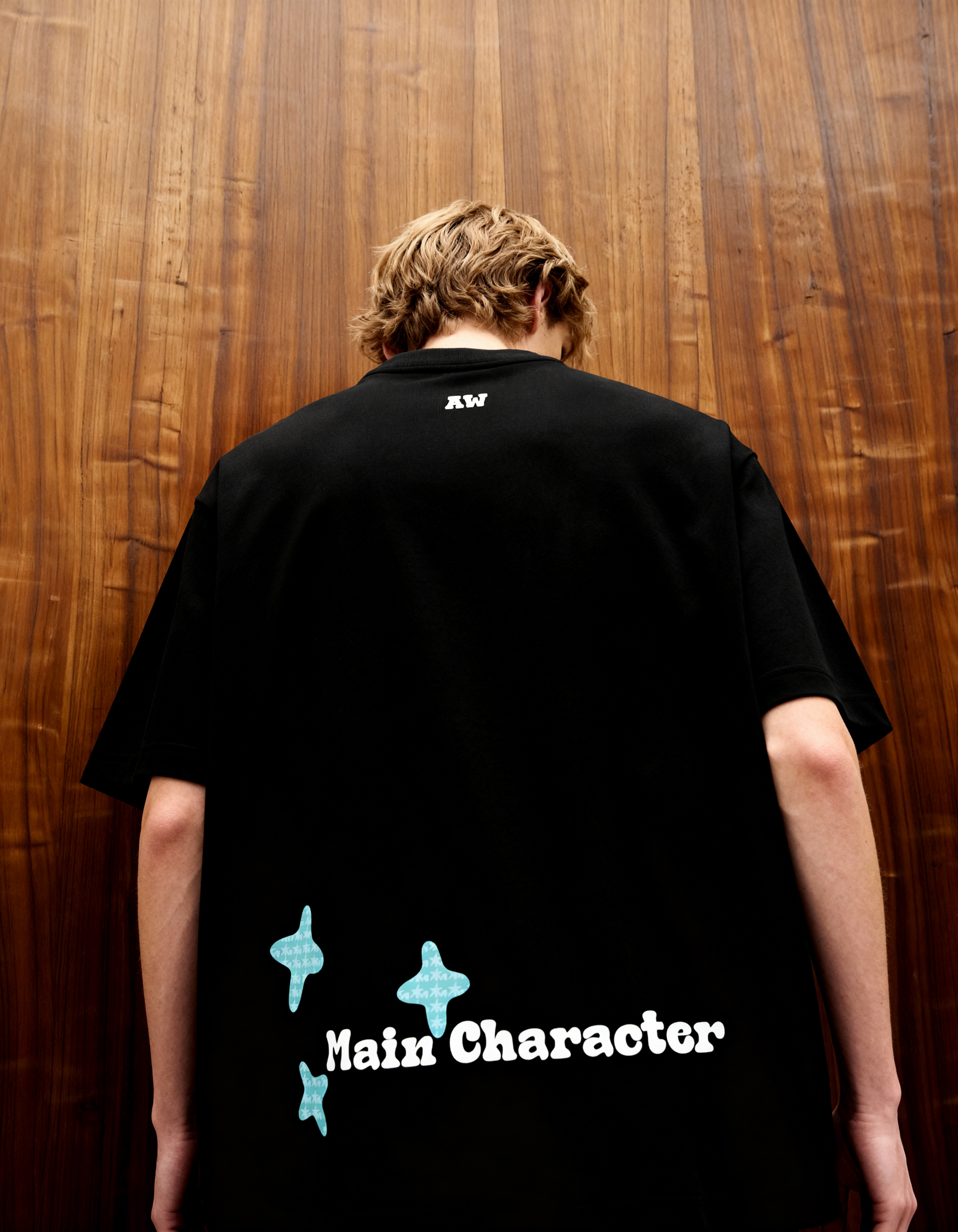 Sao Paulo Printed Black Oversized T-Shirt Main Character