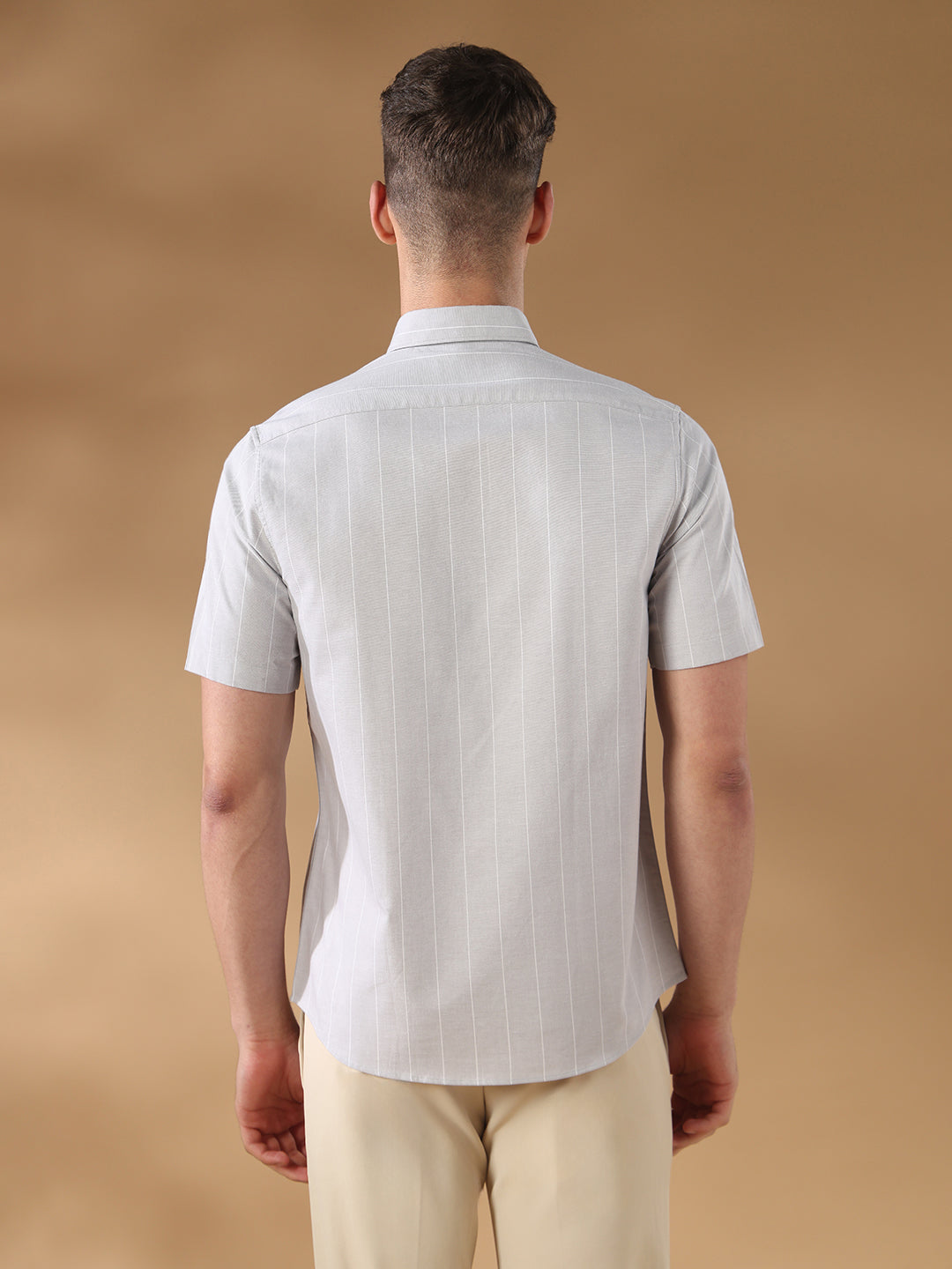 Grey Regular Fit Formal Cotton Shirt for men (COWIX)