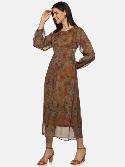 Buy floral chiffon maxi dress online in india