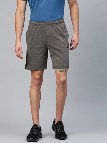 Alcis Men Charcoal Grey Solid Regular Fit Sports Shorts
