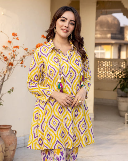 Sorbet Yellow Ikat co-ord set