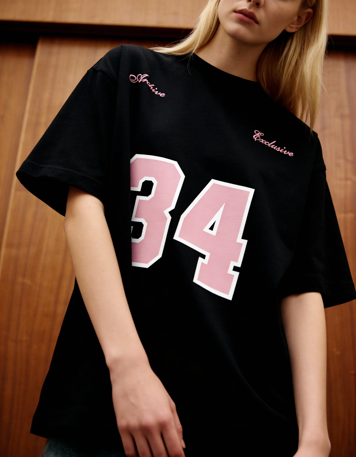 Reimagined Printed Black Oversized T-Shirt Main Character