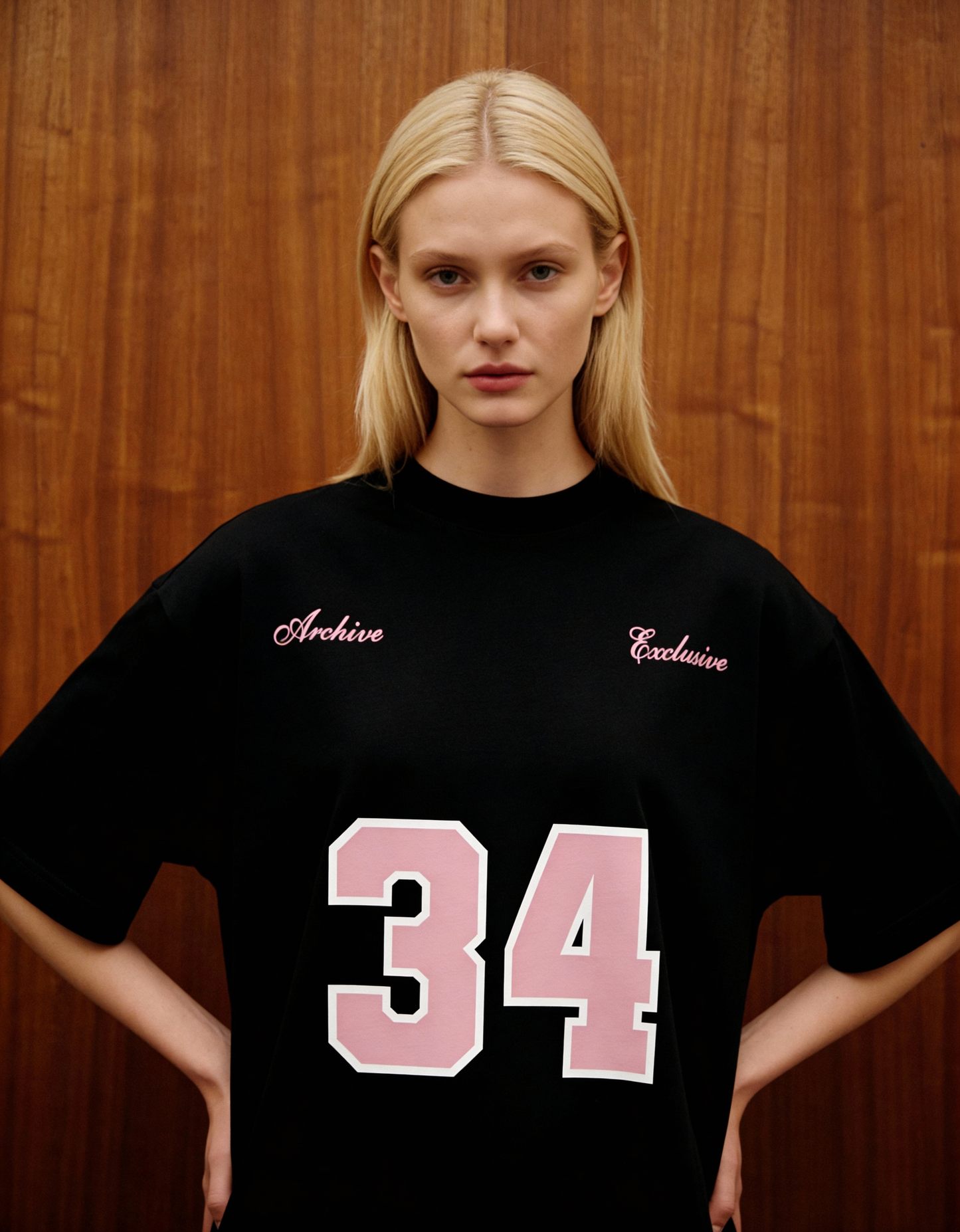 Reimagined Printed Black Oversized T-Shirt Main Character