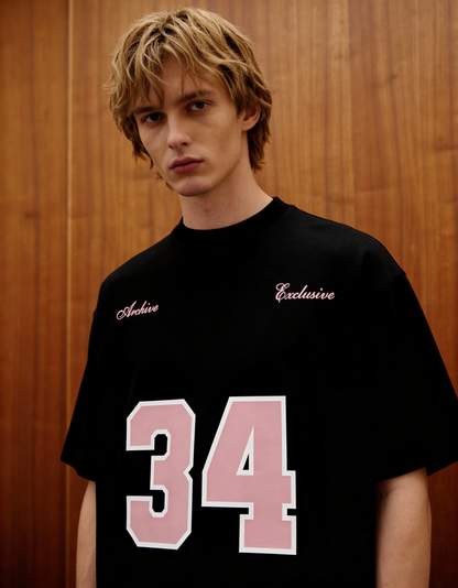 Reimagined Printed Black Oversized T-Shirt