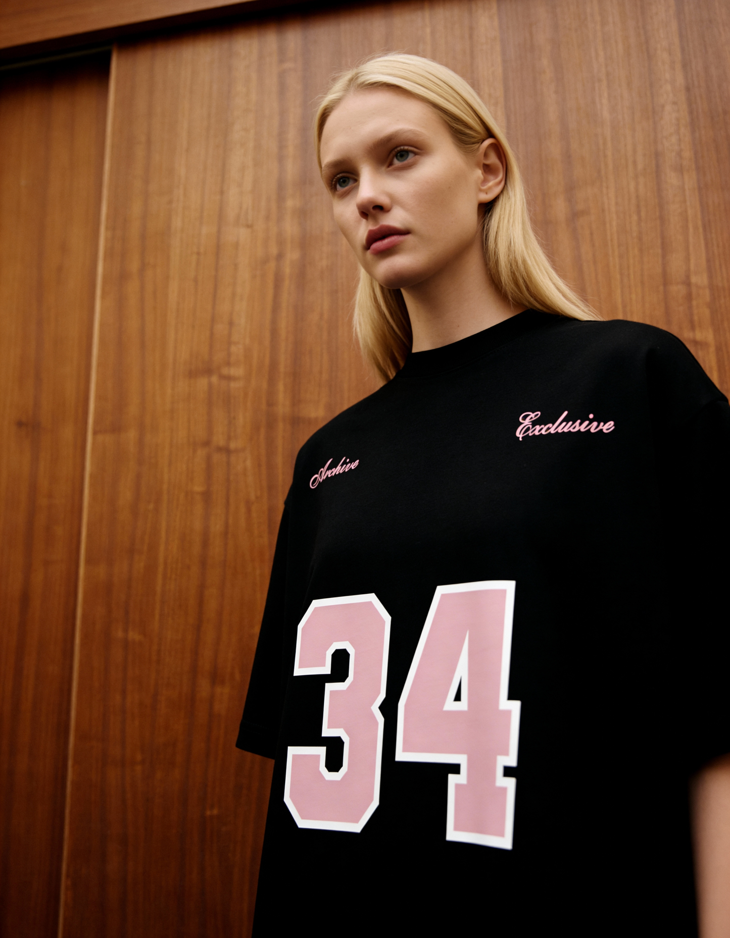 Reimagined Printed Black Oversized T-Shirt Main Character