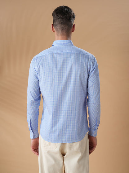 Blue Regular Fit Formal Cotton Shirt for men (CUDEL)