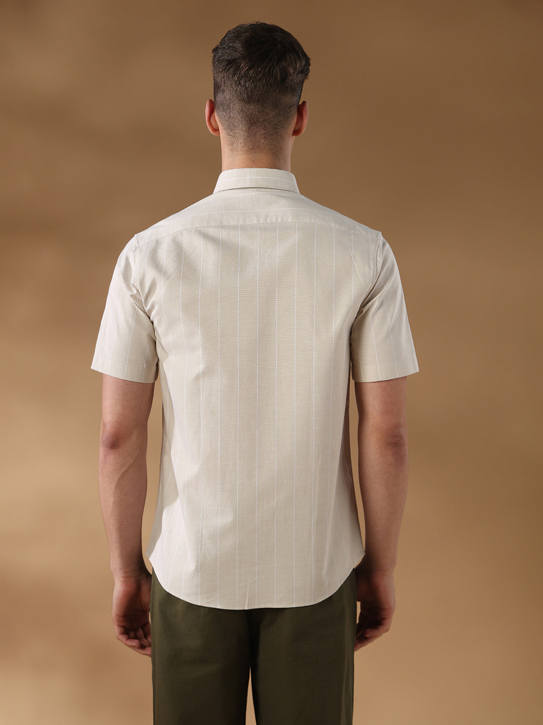 Beige Regular Fit Formal Cotton Shirt for men (COMEL)
