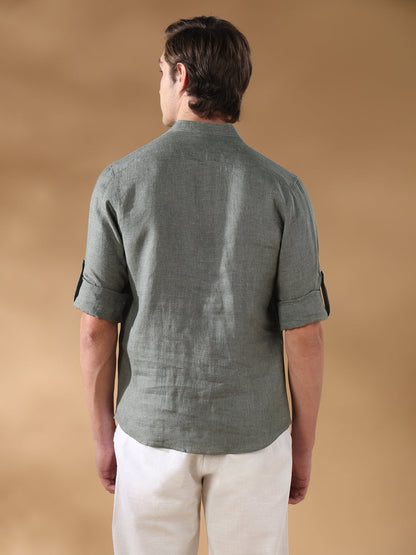 Olive Green Regular Fit Casual Cotton Shirt for men (DUSAN)