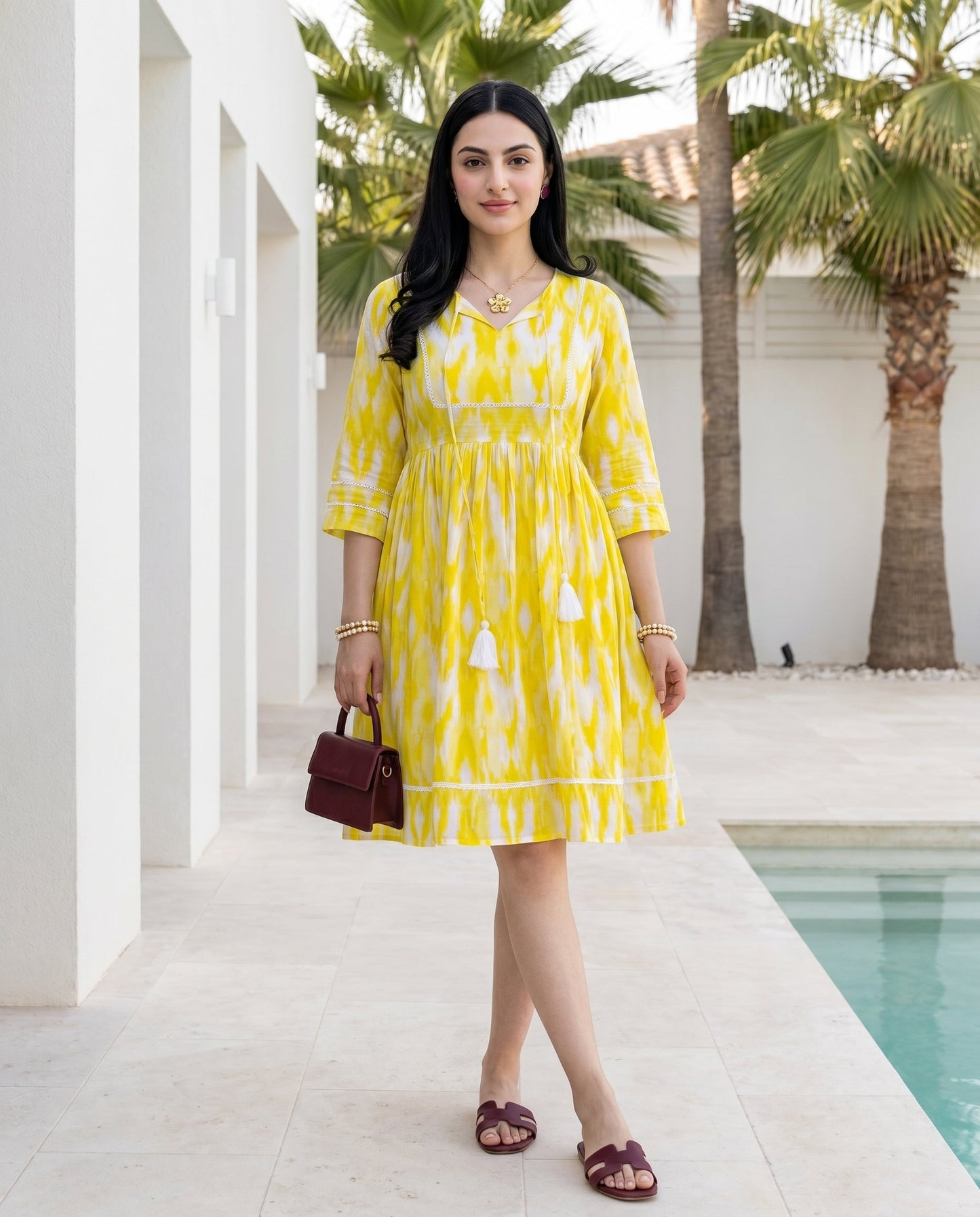 Sorbet Yellow Ikat Dress