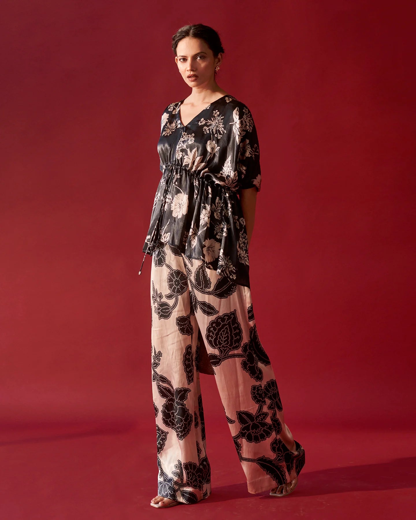 Black Abstract Floral co-ord set