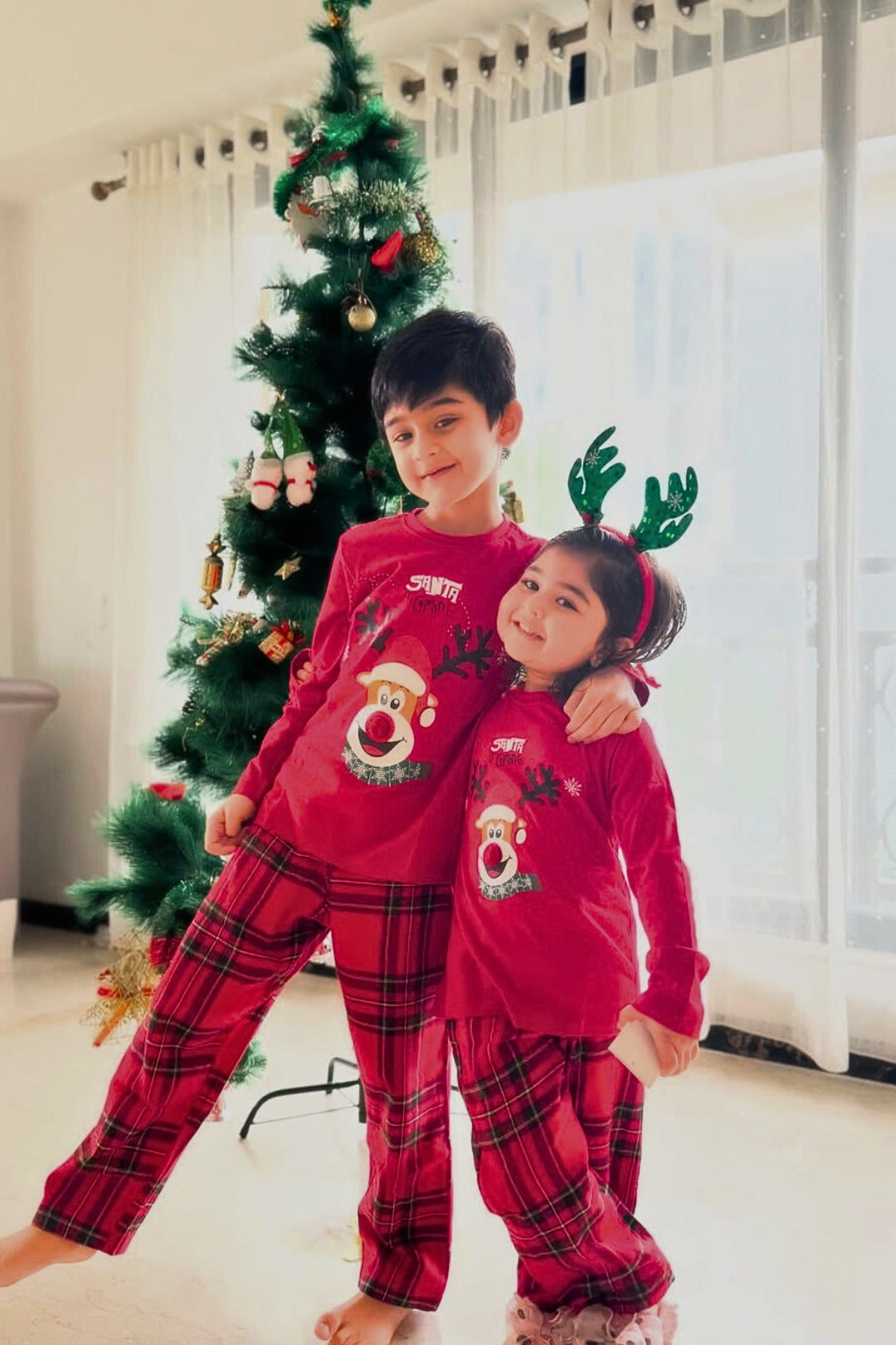Red Nose Reindeer Pajama Set Nap Chief