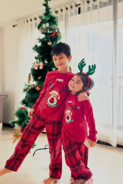Red Nose Reindeer Pajama Set Nap Chief