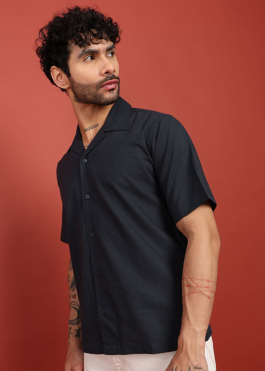 Midnight Ease Open-Collar Shirt