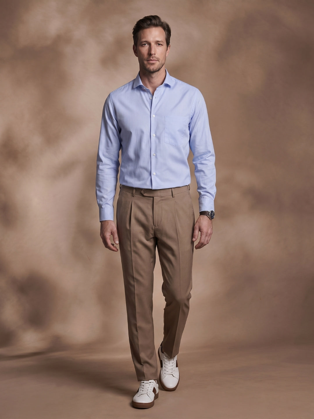 Regular Fit Cotton Blue Formal Shirt for Men (RUDI)