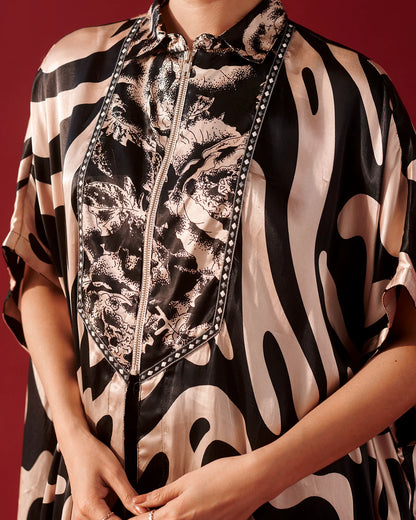 Ebony Abstract Tale kurta set Set