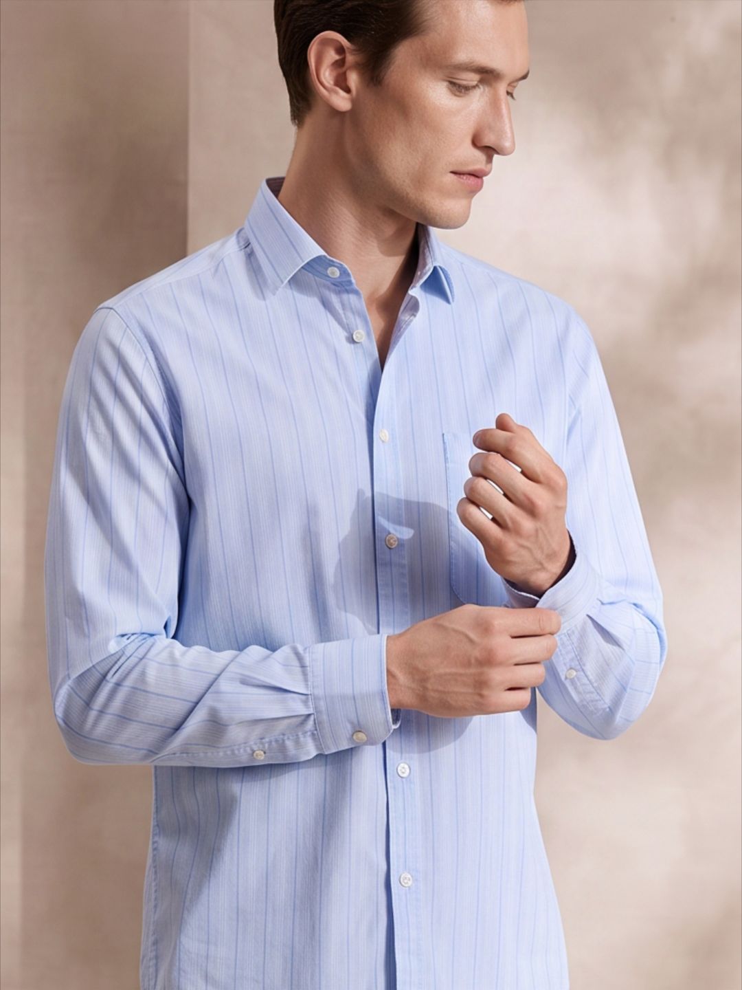 Relaxed Fit Blue Cotton Casual Shirt for Men (BIEN)