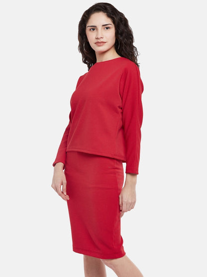 Buy red coord set for women