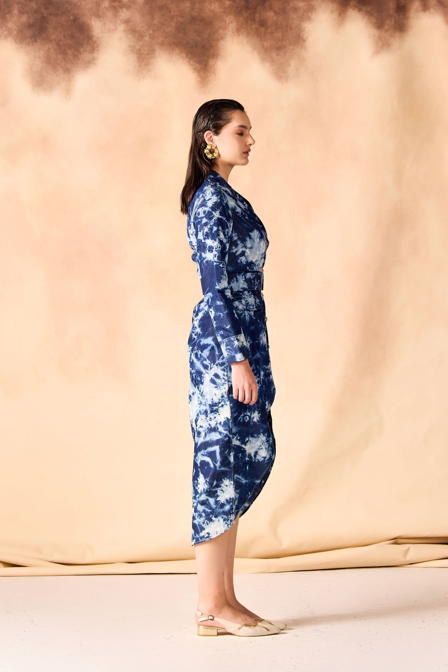 Tie and Dye Chambray Blazer Dress