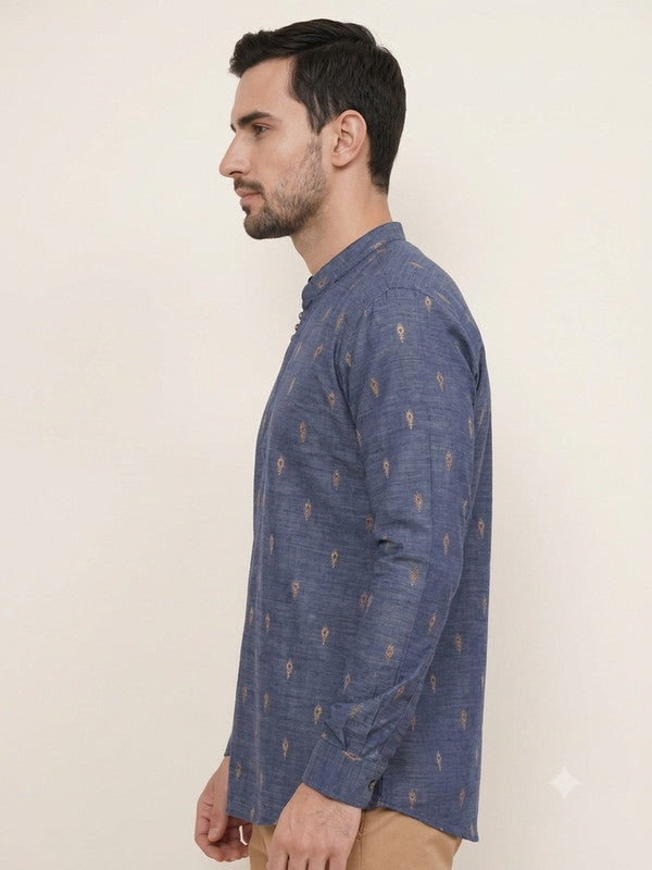 Kuons Avenue Men's Charcoal Black Lyocell Short Kurta