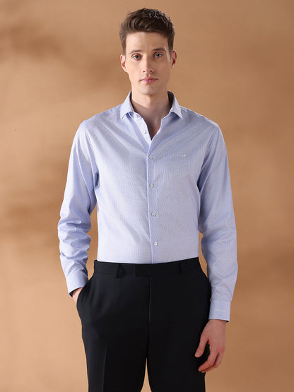 Blue Regular Fit Checked Formal Shirt for Men (CARLA)