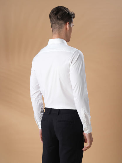 White Regular Fit Formal Cotton Shirt for men (COLTA)