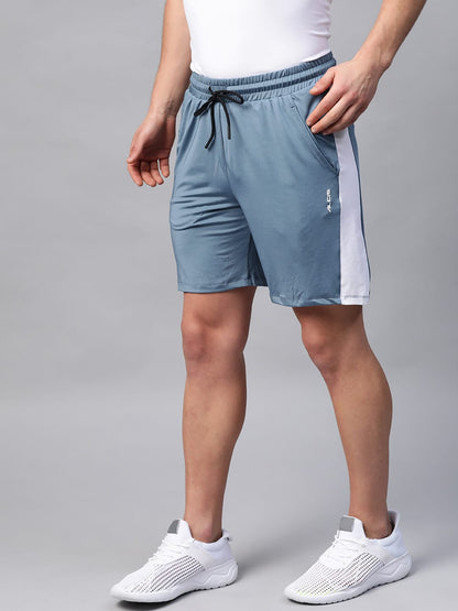 Alcis Men Blue Solid Slim Fit Sports Shorts
