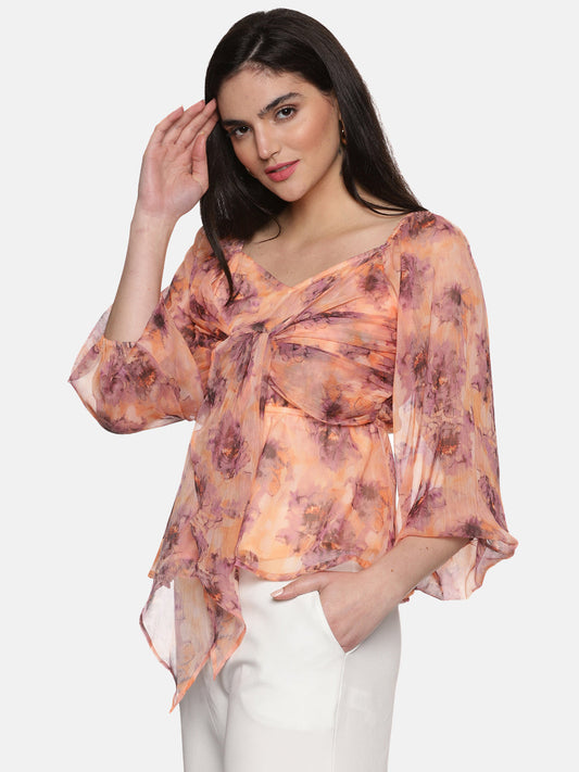 Buy Square Neck Top For Women In Peach