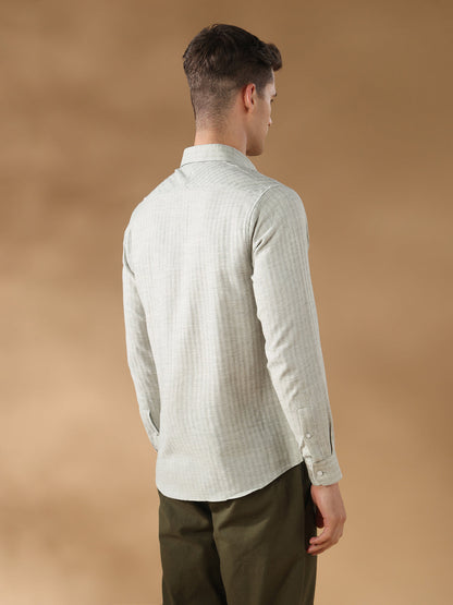 Green Regular Fit Casual Cotton Shirt for men (CINTIO)
